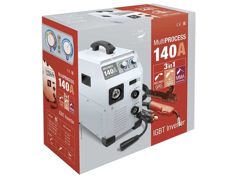 GYS Easymig 140 - Saldatrice Inverter (MIG/MAG: GAS, NO GAS e MMA) - corrente continua (DC)