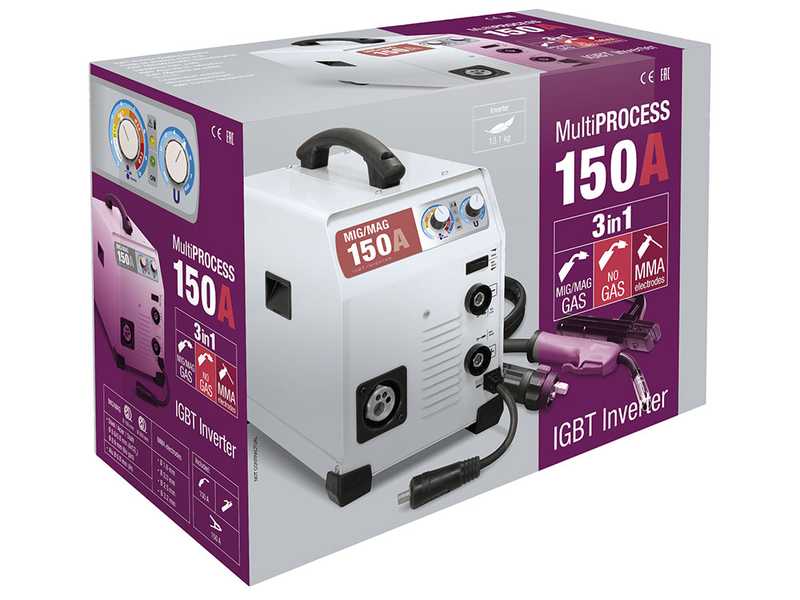 GYS Easymig 150 - Saldatrice Inverter (MIG/MAG: GAS, NO GAS e MMA) - corrente continua (DC)