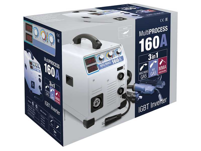 GYS Easymig 160 - Saldatrice Inverter (MIG/MAG: GAS, NO GAS e MMA) - corrente continua (DC)