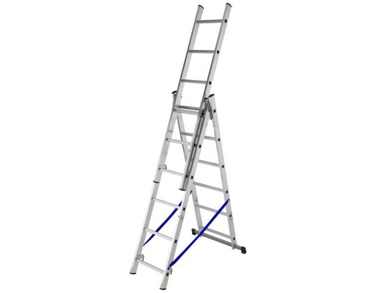 Gierre AL400, 3x6 gradini, 3.70 m - Scala telescopica in alluminio - Altezza operativa stimata 4.70 m