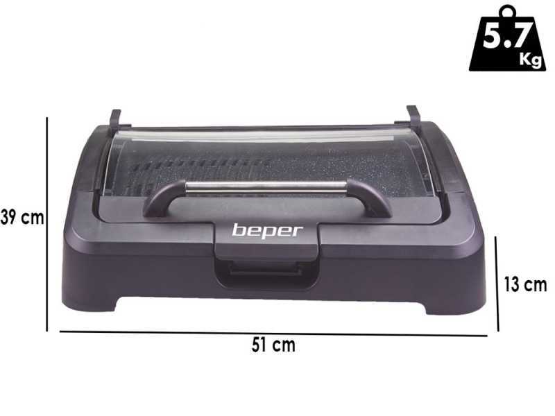 Beper 90871 - Barbecue elettrico con coperchio - 2.2 Kw