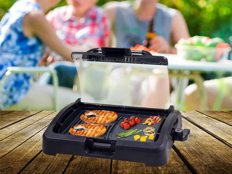 Beper 90871 - Barbecue elettrico con coperchio - 2.2 Kw
