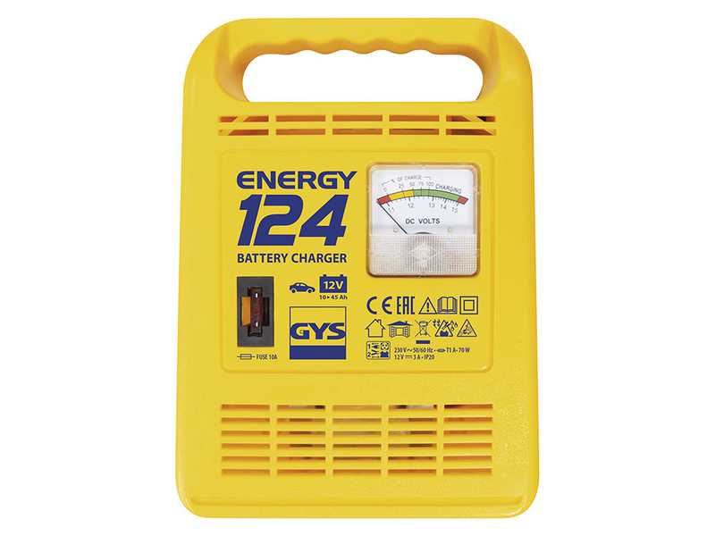 GYS Energy 124 - Caricabatterie  - Batterie 12V da 10 a 45ah