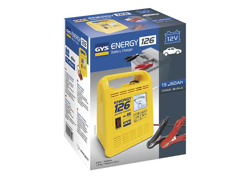 GYS Energy 126 - Caricabatterie - Batterie 12V da 15 a 60ah