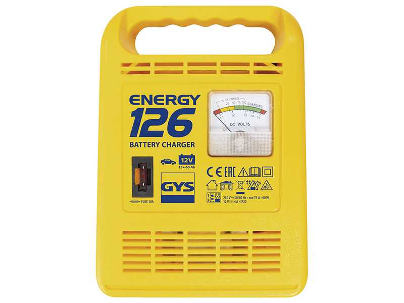 GYS Energy 126 - Caricabatterie - Batterie 12V da 15 a 60ah