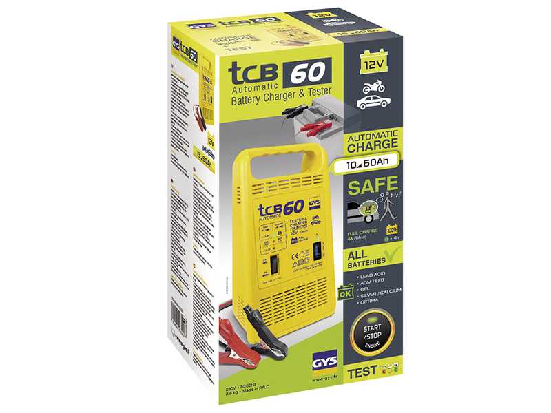 GYS TCB 60 - Caricabatterie Automatico - Batterie 12V da 10 a 60ah