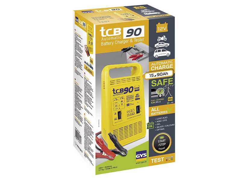 GYS TCB 90 - Caricabatterie Automatico - Batterie 12V da 15 a 90ah