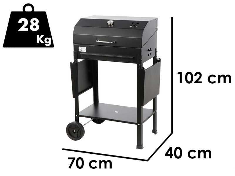 Mille Ercole Large - Barbecue in ferro artigianale a carbone - 67,5x37cm