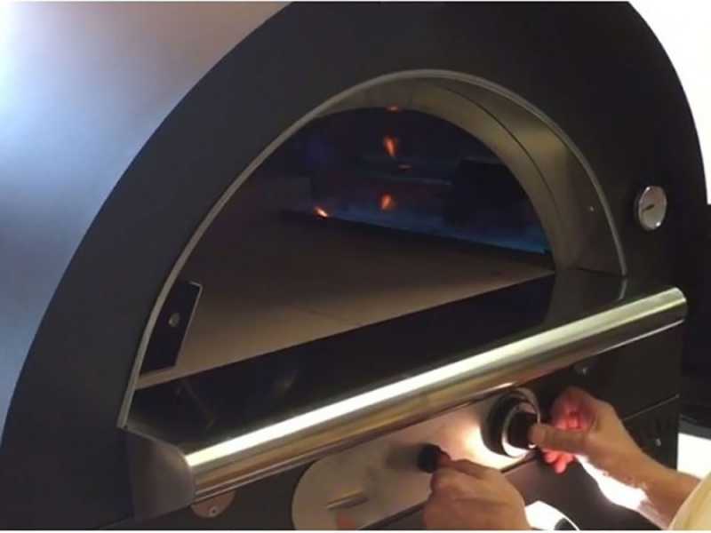 AgriEuro Premium Line Pulcinella Antracite - Forno a gas per pizza da esterno 80x60 - 4 pizze