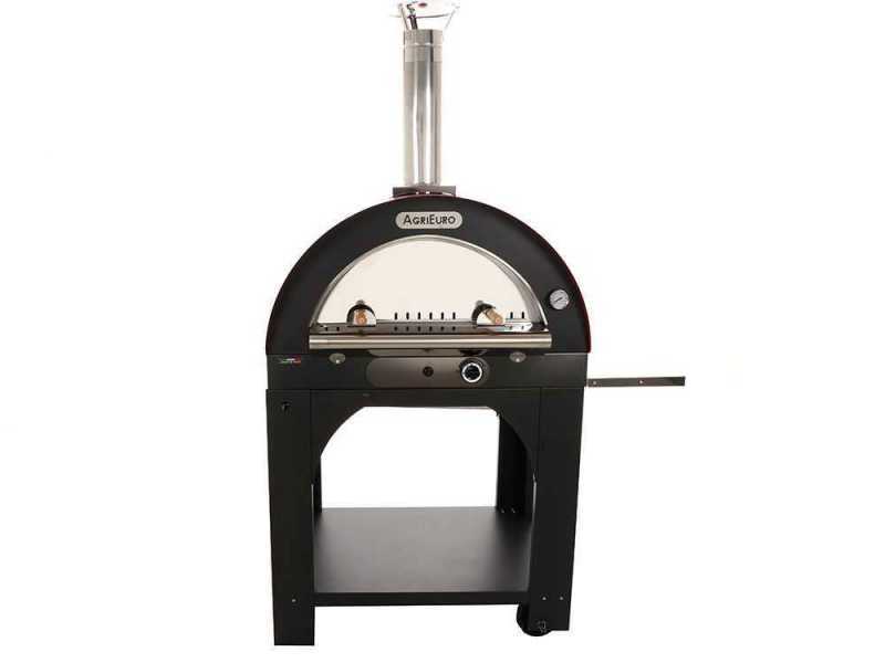 AgriEuro Premium Line Pulcinella Antracite - Forno a gas per pizza da esterno 80x60 - 4 pizze