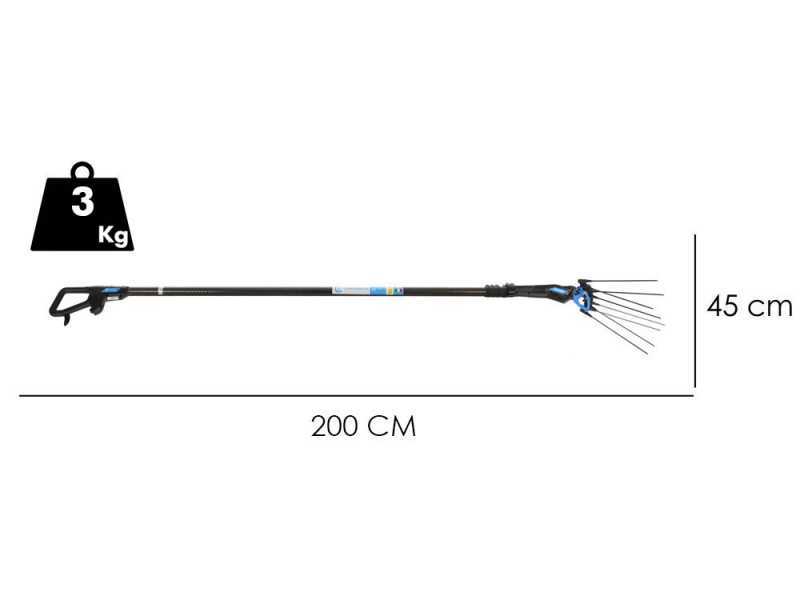 Campagnola MASTER PLUG-IN - Asta in Carbonio e alluminio 100-150 cm - Abbacchiatore elettrico a batteria- 21.6V 5Ah
