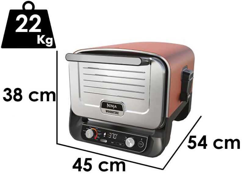 Ninja Woodfire OO101EU - Forno elettrico da esterno per pizza e arrosti