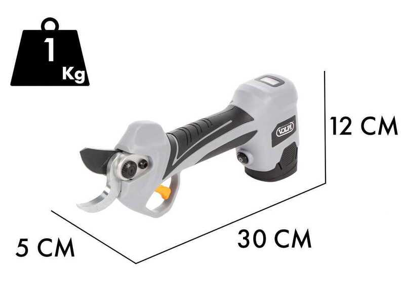 Volpi Kamikaze KV360 - Forbice elettrica da potatura - 2x 14.4V/2.5Ah - Diametro di taglio 32mm