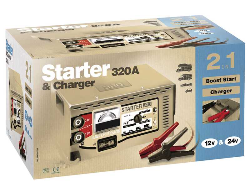 GYS Neostart 320 - Caricabatterie e avviatore automatico - 12/24V