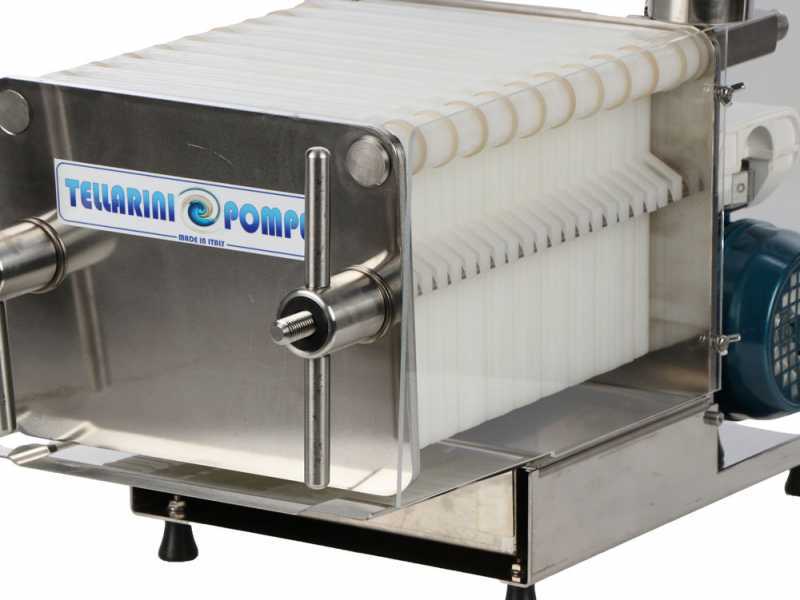 Tellarini CrystalPro jet 20 - Filtro per vino a cartoni e piastre - Pompa enologica per filtrare vino