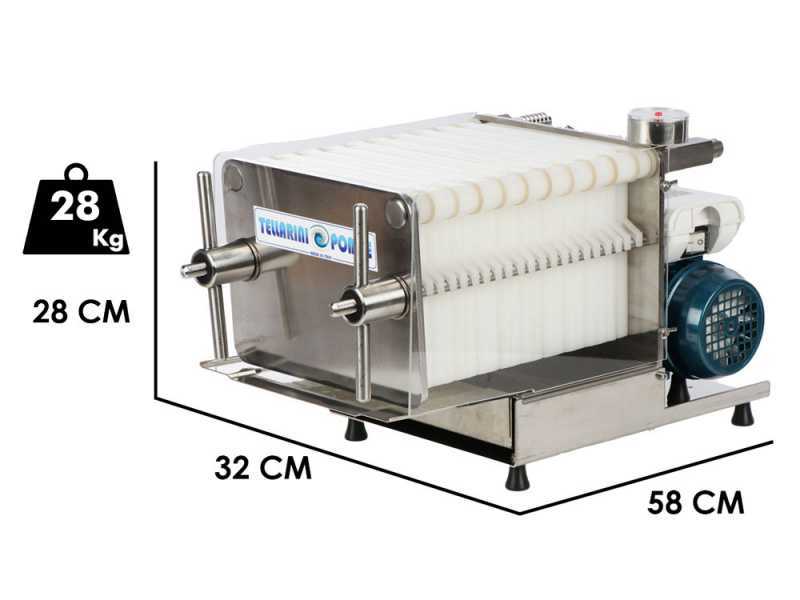 Tellarini CrystalPro jet 20 - Filtro per vino a cartoni e piastre - Pompa enologica per filtrare vino