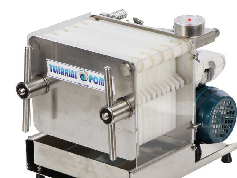 Tellarini CrystalPro jet 10 - Filtro per vino a cartoni e piastre - Pompa enologica per filtrare vino
