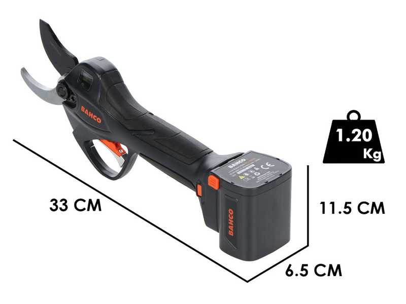 Bahco BCL240 - Forbice elettrica da potatura - 3 Batterie da 21.6V 2.5Ah