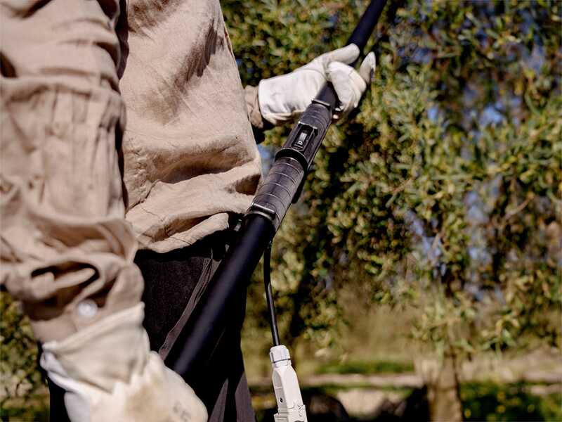 Bahco BCL51 12V - Abbacchiatore elettrico a batteria - Asta fissa in alluminio + prolunga - 230 + 100 cm