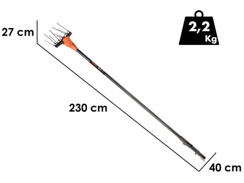 Bahco BCL51 12V - Abbacchiatore elettrico a batteria - Asta in alluminio - 230 cm