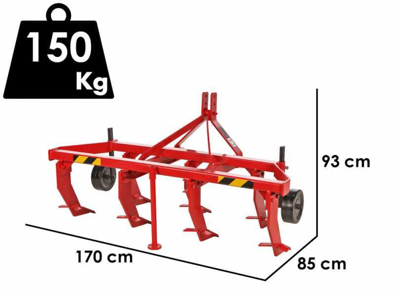 Ripuntatore agricolo serie leggera 170 - 7 ancore - Ruote in acciaio