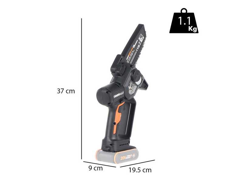 PROMO Worx Nitro WG325E - Potatore manuale a batteria + asta di prolunga - SENZA BATTERIA E CARICABATTERIA