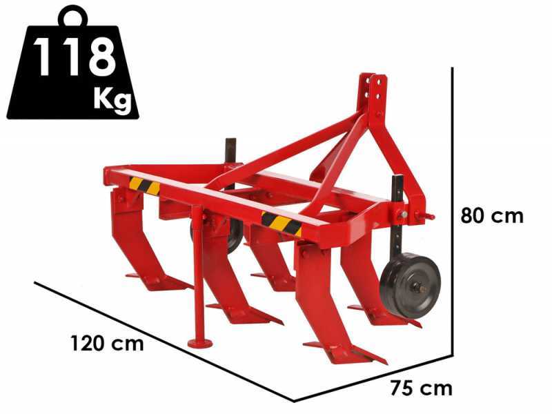 Ripuntatore agricolo serie leggera 120 - 5 ancore - Ruote in acciaio