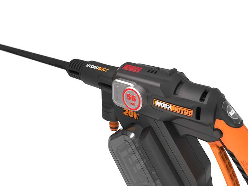 Worx Nitro HydroShot WG633E - Pistola idropulitrice a batteria 20V/4Ah + in omaggio batteria 20V/4Ah