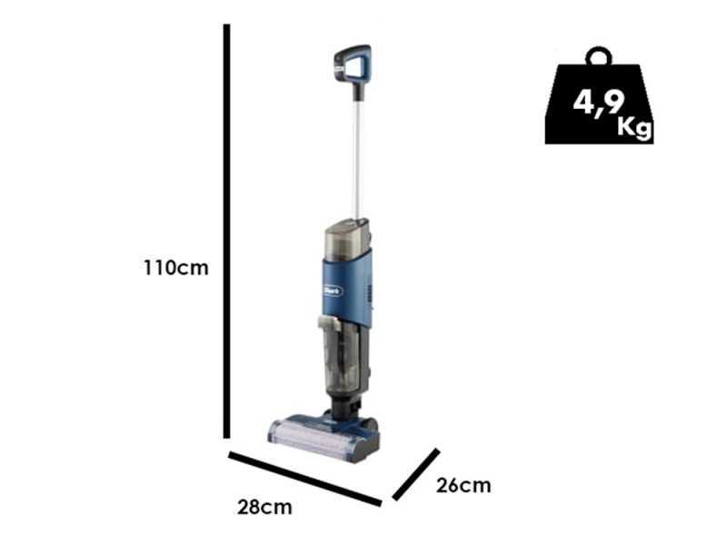 Shark HydroVac WD100EU - Lavapavimenti elettrica 2 in 1: lava e aspira
