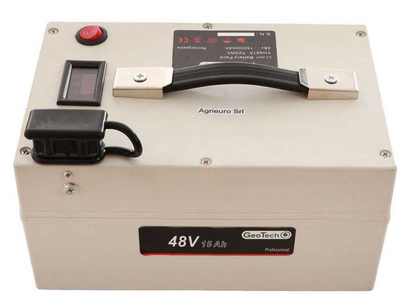 GeoTech-Pro E-Truck 600 - Carriola a rimorchio elettrica a batteria 48V 15Ah