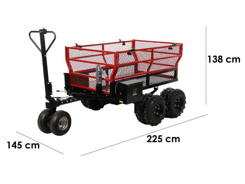 GeoTech-Pro E-Truck 600 - Carriola a rimorchio elettrica a batteria 48V 15Ah