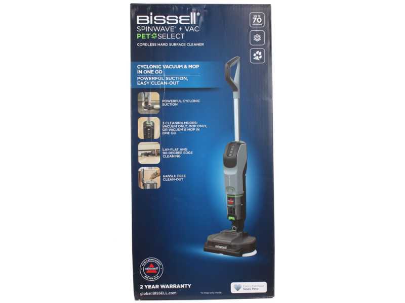 Bissell SpinWave + Vac PET Select - Lavapavimenti per superfici dure - 25.9V