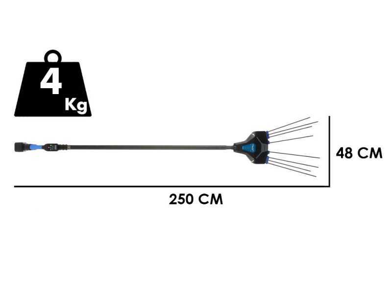 VESCO GALAXY XR14F.1 - Abbacchiatore con batteria a litio - Asta fissa 250cm - 14.4V 6Ah