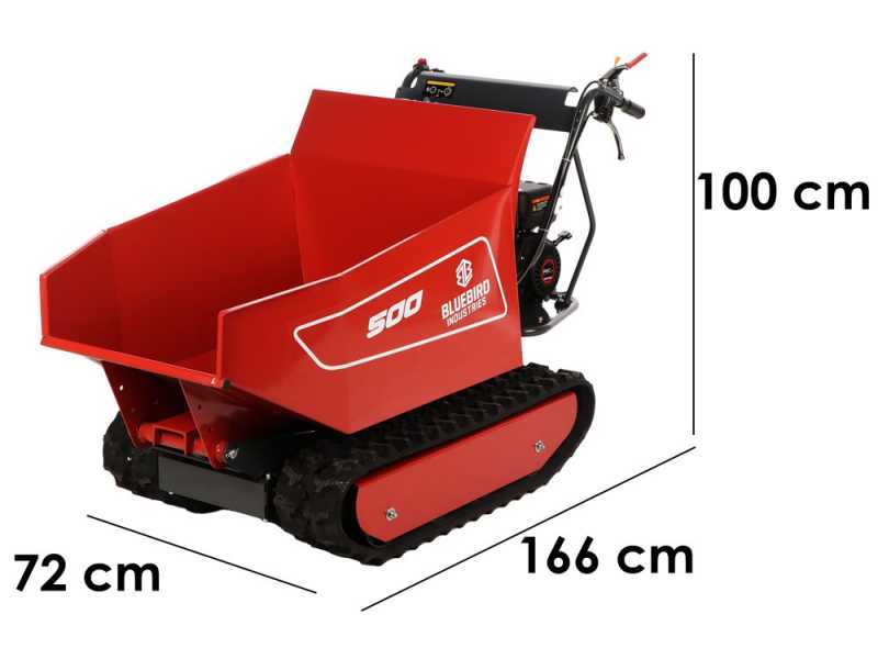 Blue Bird Carrier 500 DH - Motocarriola cingolata dumper - Portata 500Kg