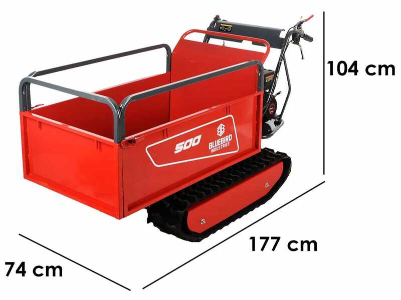 Blue Bird Carrier 500 - Motocarriola cingolata estendibile - Portata 500Kg