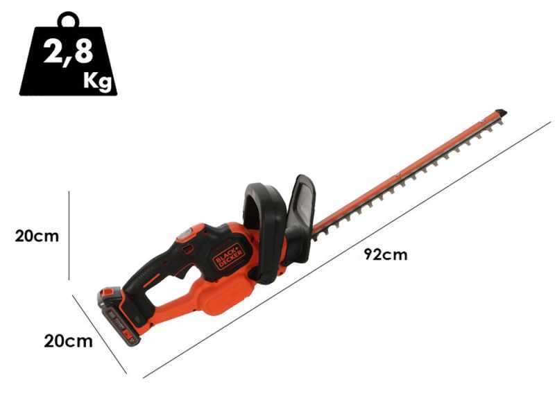 Black &amp; Decker GTC18452PC-QW - Tagliasiepi a batteria - Batteria a litio 18V 2Ah