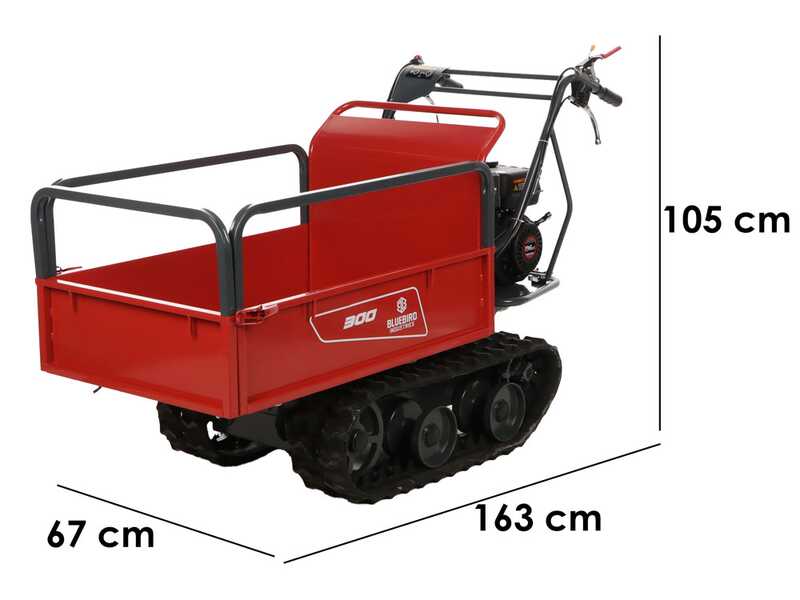 Blue Bird Carrier 300 - Motocarriola cingolata estendibile - Portata 300Kg