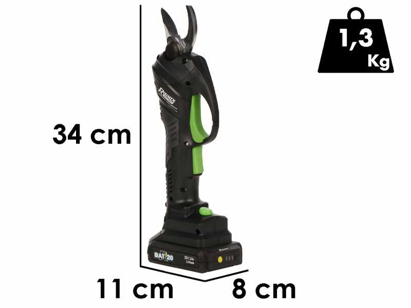 Ribimex PRBAT20/SEC - Forbice elettrica da potatura - 20V/2Ah
