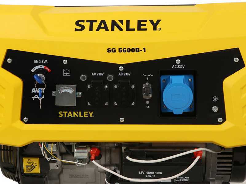 Stanley SG 5600B-1 - Generatore di corrente a benzina - AVR - 5.5 kW - Continua 5.0 kW Monofase