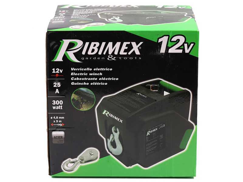Ribimex PE12V - Verricello elettrico a batteria 12V - Con telecomando