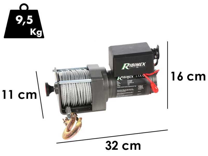 Ribimex PE12V/2500 - Verricello elettrico a batteria 12V - 3 HP