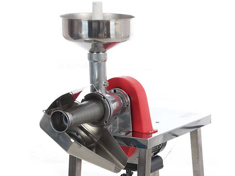 OUTLET - DIFETTI ESTETICI - Passapomodoro elettrico a motore elettrico AE-SM5 - 0.45 Hp INOX montato su banco - 400 W