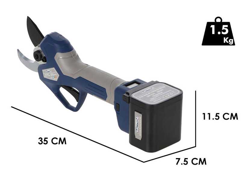 Bullmach ARTEMIS 45 - Forbice elettrica da potatura su asta 150-210 cm - 2x 21.6V 4Ah - Diametro di taglio 45mm