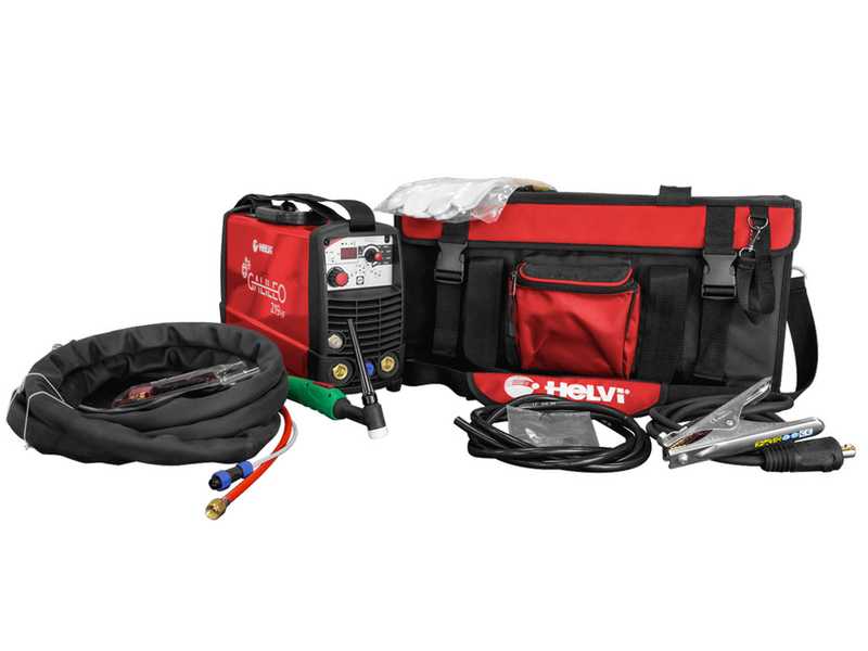 Helvi Galileo TIG 219 HF - Saldatrice Inverter (MMA, TIG HF o LIFT) + Kit Borsa, corrente continua (DC)