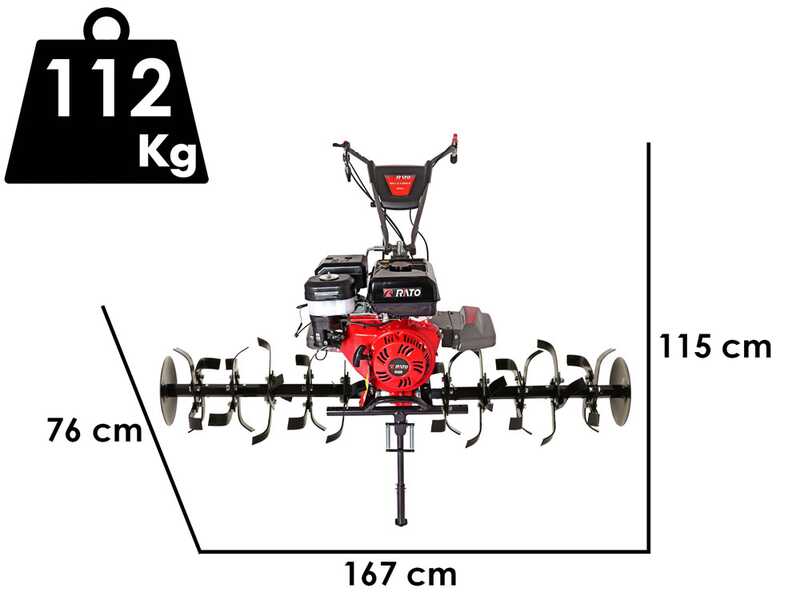 Italian Power RG 7.2-130Q-Z - Motozappa a benzina 15 HP - Motore Rato R420