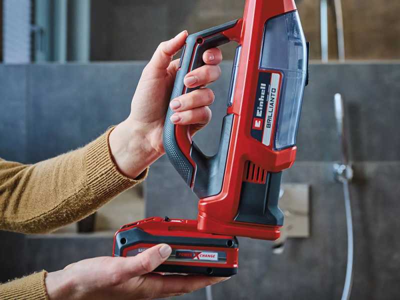 Einhell BRILLIANTO - Lavavetri a batteria - aspiragocce portatile - SENZA BATTERIA E CARICABATTERIA
