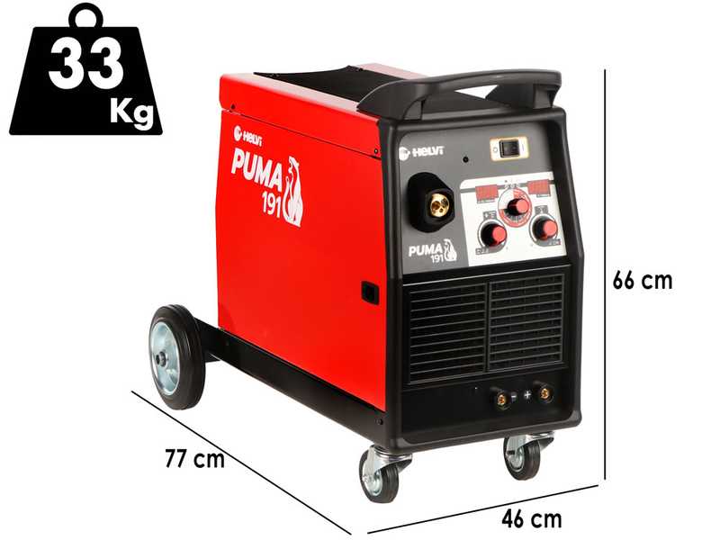 HELVI Puma 191 - Saldatrice Inverter Multiprocesso (MIG-MAG/MMA/TIG), corrente continua (DC)
