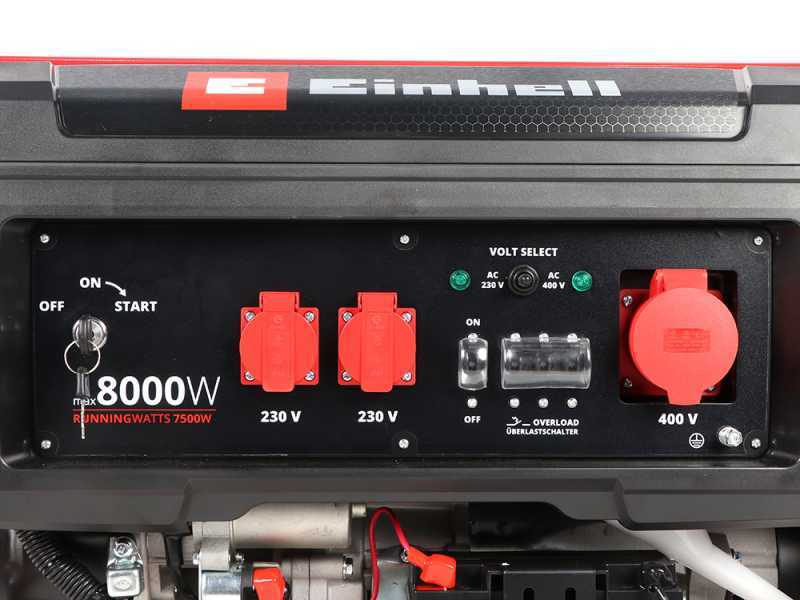 Einhell TC-PG 8000 - Generatore di corrente a benzina - AVR - 8.0 kW - Continua 7.5 kW Trifase