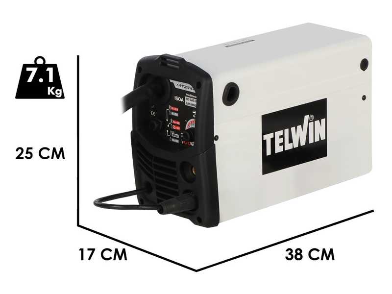 Telwin Bimax 150i Synergic - Saldatrice Inverter Multiprocesso (MIG-MAG/FLUX/MMA), corrente continua (DC)