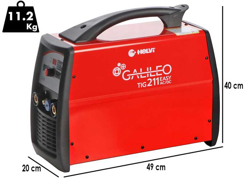 HELVI Galileo TIG 211 easy AC/DC - Saldatrice Inverter (MMA, TIG HF o LIFT), corrente alternata/continua (AC-DC)